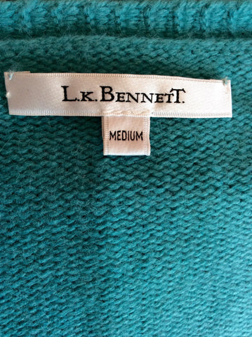 LK Bennett Turquoise Belted V Neck Cardigan Size M - Whispers Dress Agency - Sold - 3