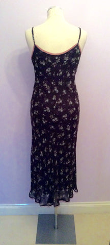 JIGSAW BROWN FLORAL PRINT STRAPPY DRESS SIZE 10 - Whispers Dress Agency - Womens Dresses - 4