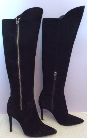 Schutz Black Suede Knee High Boots Size 5/38 - Whispers Dress Agency - Sold - 1