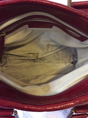 PAUL SMITH RED LEATHER SHOULDER BAG