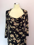 Ghost Black & Pink Floral Print Silk Dress Size 12 - Whispers Dress Agency - Womens Dresses - 2