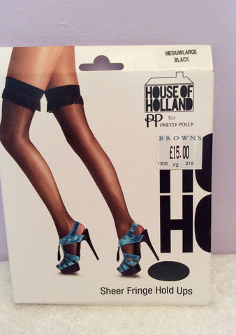 Brand New House Of Holland Sheer Fringe Hold Ups Size M/L - Whispers Dress Agency - Sold
