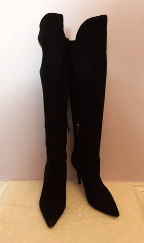 Schutz Black Suede Knee High Boots Size 5/38 - Whispers Dress Agency - Sold - 4