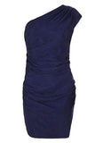 Brand New All Saints Blue Darcy Darwin One Shoulder Dress Size 14 - Whispers Dress Agency - Sold - 1