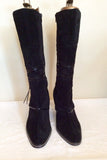 Shoe Co Black Suede Tie Detail Trim Size 6/39 - Whispers Dress Agency - Womens Boots - 3