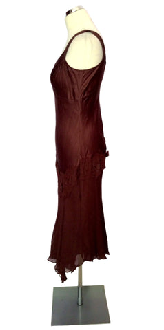 Monsoon Brown Silk Dress Size 10 - Whispers Dress Agency - Womens Dresses - 3