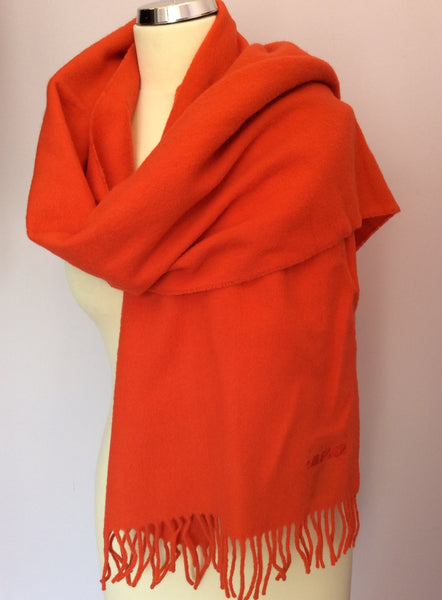 Vintage Jaeger Orange Lambswool Scarf - Whispers Dress Agency - Sold - 1