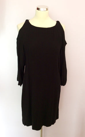 French Connection Black Open Sleeve Shift Dress Size 14 - Whispers Dress Agency - Sold - 1