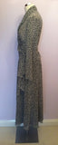 Vintage Jaeger Black & Ivory Floral Wrap Around Blouse & Calf Length Skirt Size12/14 - Whispers Dress Agency - Womens Vintage - 4