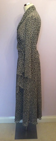Vintage Jaeger Black & Ivory Floral Wrap Around Blouse & Calf Length Skirt Size12/14 - Whispers Dress Agency - Womens Vintage - 4