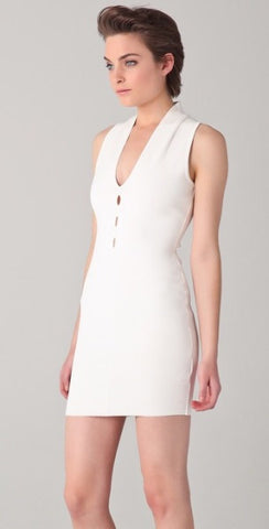 Brand New Alexander Wang White Cut Out Bodycon Dress Size L - Whispers Dress Agency - Womens Dresses - 2