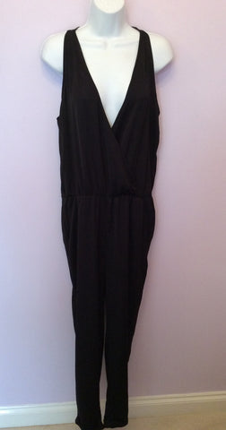 Zara Black V Neck Jumpsuit Size M - Whispers Dress Agency - Sold - 1