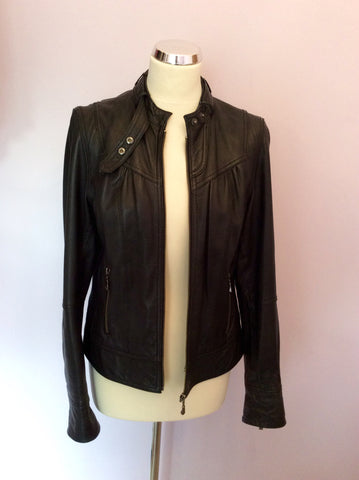 Ted Baker Black Soft Leather Zip Up Jacket Size 4 UK 12 - Whispers Dress Agency - Womens Coats & Jackets - 6