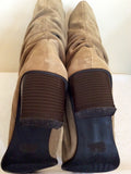 Pierre Cardin Beige Suede Slouch Boots Size 7.5/41 - Whispers Dress Agency - Womens Boots - 5