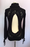 Brand New Duck And Cover Black Open Back Polo Neck Jumper Size S - Whispers Dress Agency - Sold - 3
