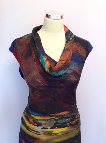Ted Baker Multi Coloured Print Dress Size 2 UK 12 - Whispers Dress Agency - Sold - 2