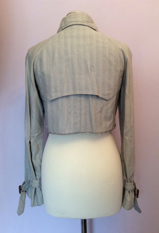 All Saints Pale Grey Cotton Crop Jacket Size S - Whispers Dress Agency - Sold - 2