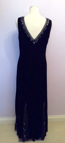 Austin Reed Black Velvet Long Evening Dress Size 14 - Whispers Dress Agency - Sold - 4