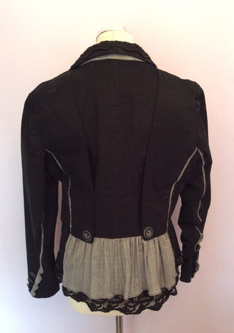 Bandolera Black Cotton & Grey Check Trims Jacket Size 16 - Whispers Dress Agency - Sold - 2