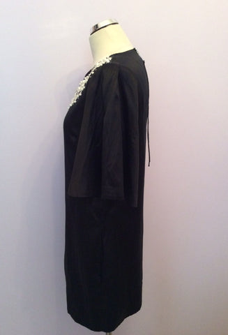 BY MALENE BIRGER BLACK SILK & COTTON BEADED TRIM SKYLA DRESS SIZE 36 UK 10 - Whispers Dress Agency - Womens Special Occasion - 4
