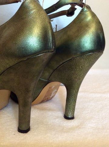 Vivienne Westwood Metalic Green Leather Strap Heels Size 4/37 - Whispers Dress Agency - Sold - 4
