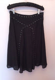 All Saints Black Studded Trim Silk Skirt Size S - Whispers Dress Agency - Sold - 2
