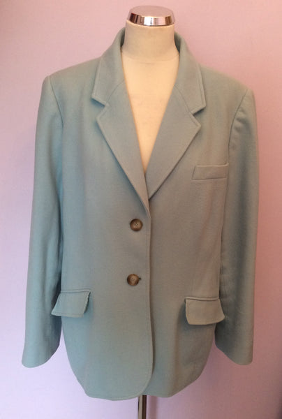 ARTIGIANO PALE DUCK EGG WOOL & CASHMERE JACKET SIZE 22 - Whispers Dress Agency - Womens Coats & Jackets - 1