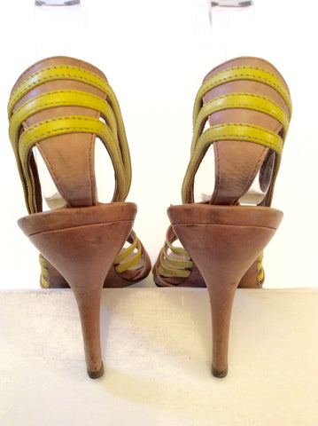Alexander McQueen Beige & Lime Yellow Heels Size 4/37 - Whispers Dress Agency - Womens Heels - 5