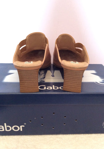Gabor Camel Leather Slip On Heel Mules Size 5/38 - Whispers Dress Agency - Sold - 3