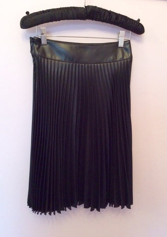 Karen Millen Black Pleated PVC Trim Skirt Size 8 - Whispers Dress Agency - Sold - 3