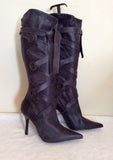 New Faith Damson Leather Lace Up Strap Boots Size 7/40 - Whispers Dress Agency - Sold - 2