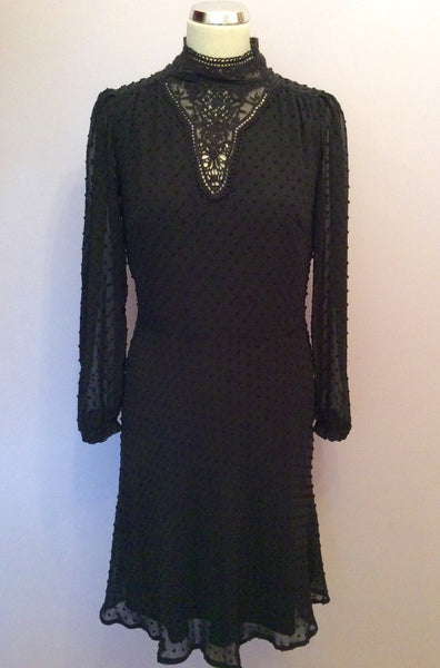New Marks & Spencer Black 'Period Drama' Lace Trim Dress Size 12 - Whispers Dress Agency - Womens Dresses - 1