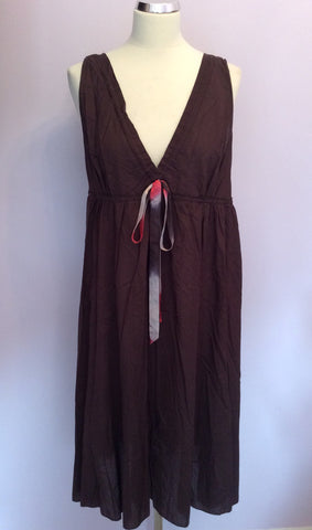 Brand New Avoca Anthology Brown Cotton Dress Size 3 UK 12/14 - Whispers Dress Agency - Sold - 1