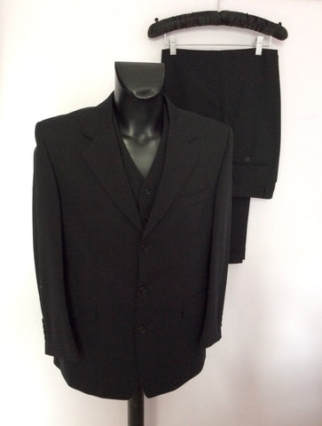 Yves Saint Laurent Black 3 Piece Wool Suit Size 40S/32W - Whispers Dress Agency - Sold - 1