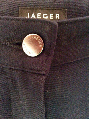 Jaeger Navy Blue Trousers Size 14 Fit 16 - Whispers Dress Agency - Sold - 3