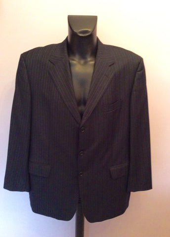 Hugo Boss Navy Blue Pinstripe Wool Jacket Size 48 - Whispers Dress Agency - Mens Suits & Tailoring - 1
