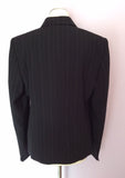 Brand New Dinomoda Black Pinstripe Trouser Suit Size 16 - Whispers Dress Agency - Sold - 3