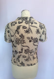 Alexon Cream & Black Floral Print Silk Blouse & Skirt Size 12 - Whispers Dress Agency - Womens Suits & Tailoring - 3