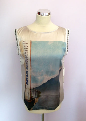 Marccain Silk Front & Fine Knit Back Top Size N5 UK 14/16 - Whispers Dress Agency - Womens Tops - 1