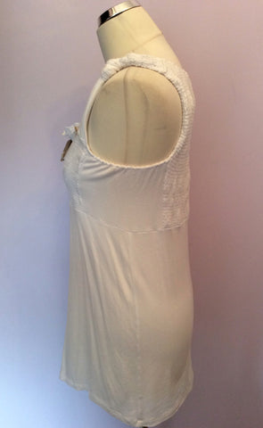 Avoca Anthology White Sleeveless Ruched Top Size L - Whispers Dress Agency - Sold - 2