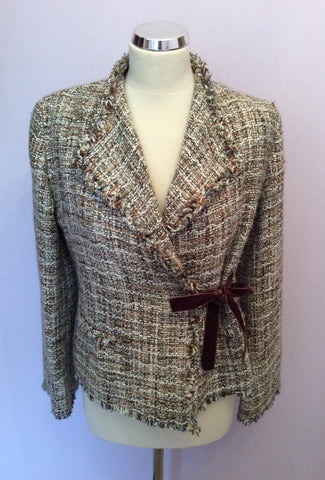 Kaliko Brown & Ivory Weave Skirt Suit Size 40/42 UK 12/14 - Whispers Dress Agency - Sold - 2