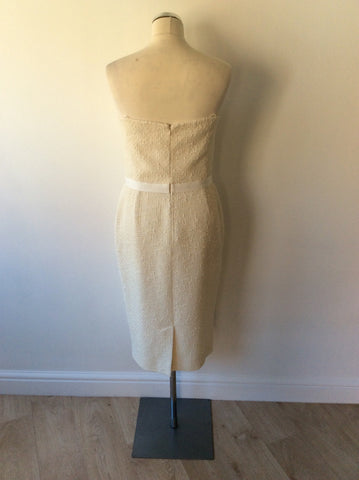 JAEGER IVORY STRAPLESS PENCIL DRESS SIZE 12 - Whispers Dress Agency - Womens Dresses - 4