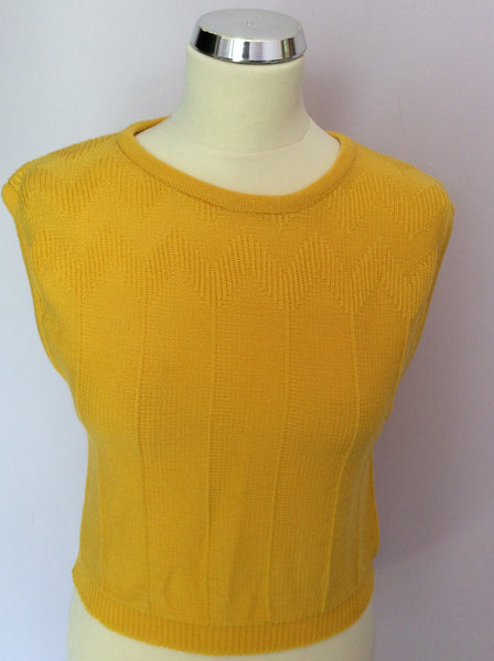 Vintage Jaeger Yellow Sleeveless Jumper Size 34" UK S/M - Whispers Dress Agency - Sold - 1