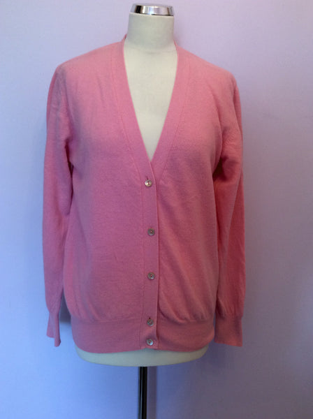 Vintage United Colours Of Benetton Pink Wool & Angora V Neck Cardigan Size M/L - Whispers Dress Agency - Womens Vintage - 1