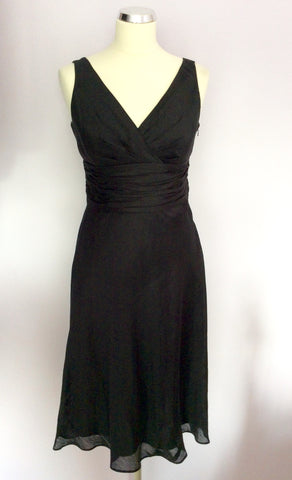 MONSOON BLACK SILK & LINEN OCCASION DRESS SIZE 10 - Whispers Dress Agency - Womens Dresses - 1