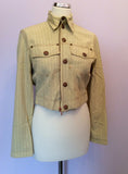 Gaultier Jeans Buttermilk Pinstripe Crop Jacket Size 40 UK 12 - Whispers Dress Agency - Sold - 2