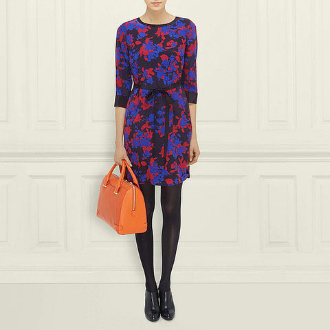 LK Bennett Bauhaus Black, Red & Purple Print Silk Dress Size 14 - Whispers Dress Agency - Sold - 2