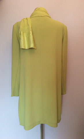 WINDSMOOR LIME GREEN LONG JACKET & MATCHING SILK SCARF SIZE 16 - Whispers Dress Agency - Sold - 3