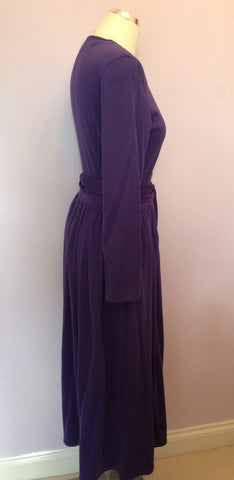 Vintage Jaeger Purple Wool Long Sleeve Dress Size 10 - Whispers Dress Agency - Sold - 3