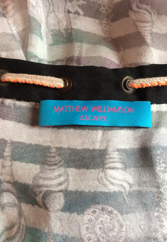 Matthew Williamson Escape Light Grey Silk Seashell Print Top Size 12 - Whispers Dress Agency - Sold - 4